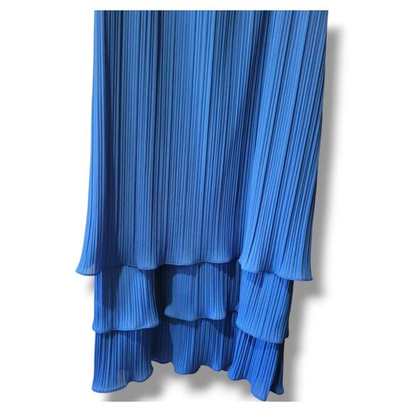 Riccardo women's royal blue Pleated layered vintage Dress from Mervyns - size 8 - Picture 2 of 12